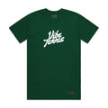 Vibe Tennis Script Logo Tee - Forest Green